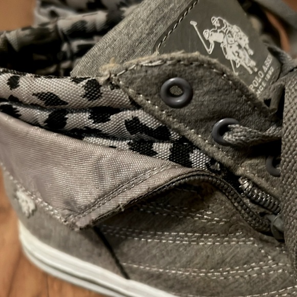 Polo Sport Grey High Tops with gray leapord size 8 - Picture 5 of 7